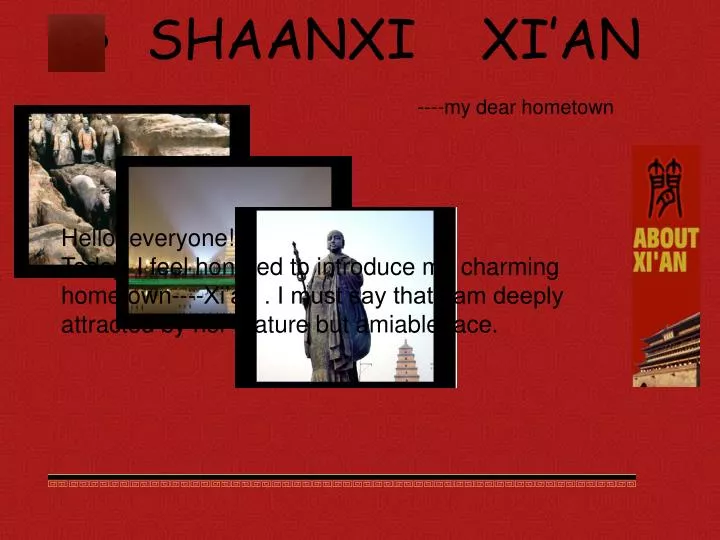shaanxi xi an my dear hometown