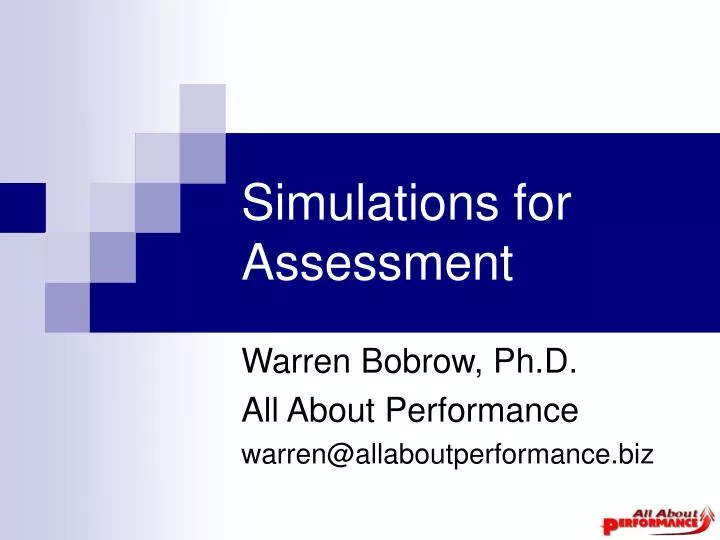 simulations for assessment