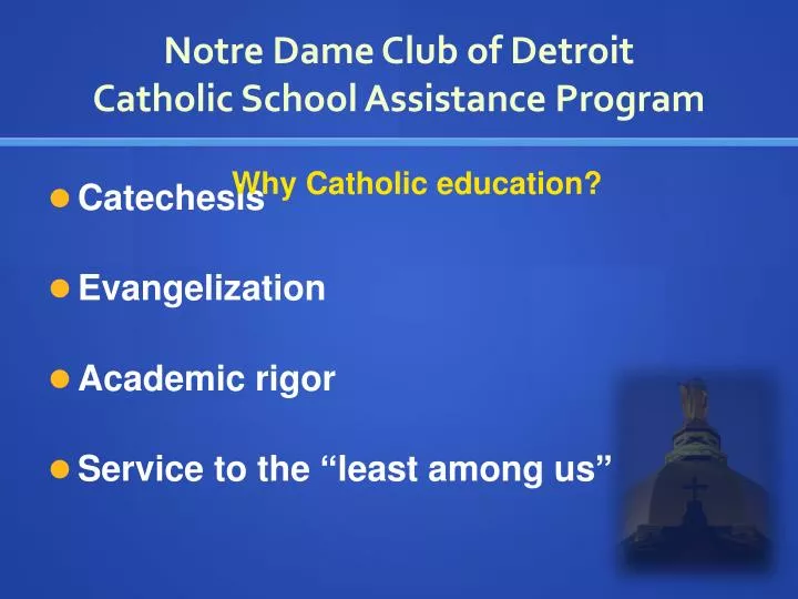 notre dame club of detroit catholic school assistance program