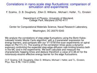 Correlations in nano-scale step fluctuations: comparison of simulation and experiments
