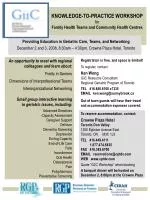 Geriatric Care Workshop for Family Health Teams & Community Health Centres - slide 1