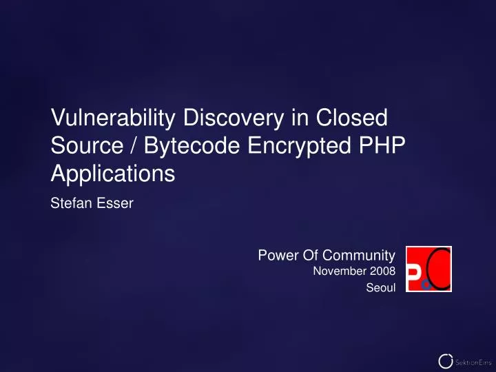 vulnerability discovery in closed source bytecode encrypted php applications