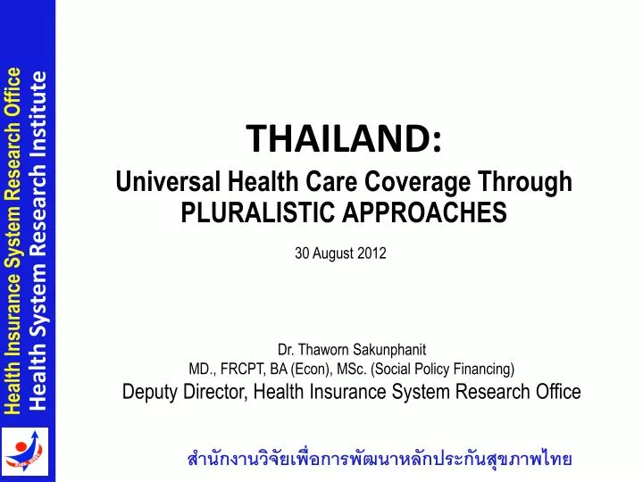 thailand universal health care coverage through pluralistic approaches