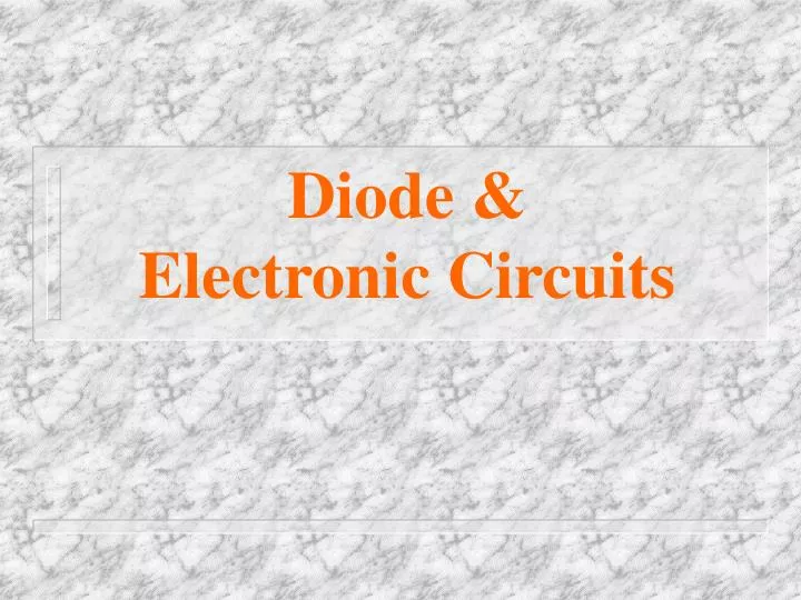 diode electronic circuits