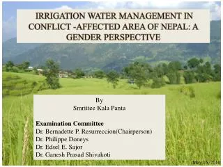IRRIGATION WATER MANAGEMENT IN CONFLICT -AFFECTED AREA OF NEPAL: A GENDER PERSPECTIVE