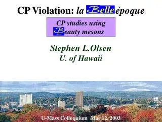 CP Violation: la B epoque