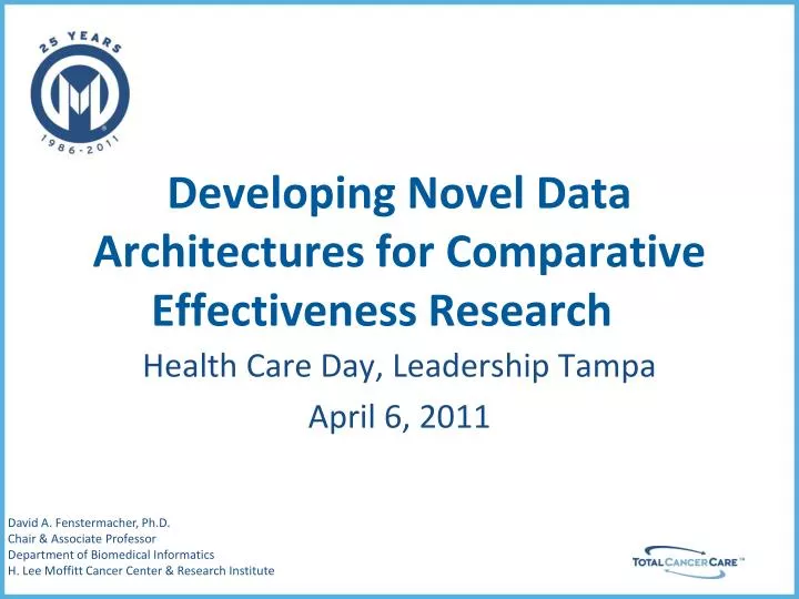 developing novel data architectures for comparative effectiveness research