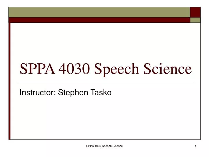 sppa 4030 speech science