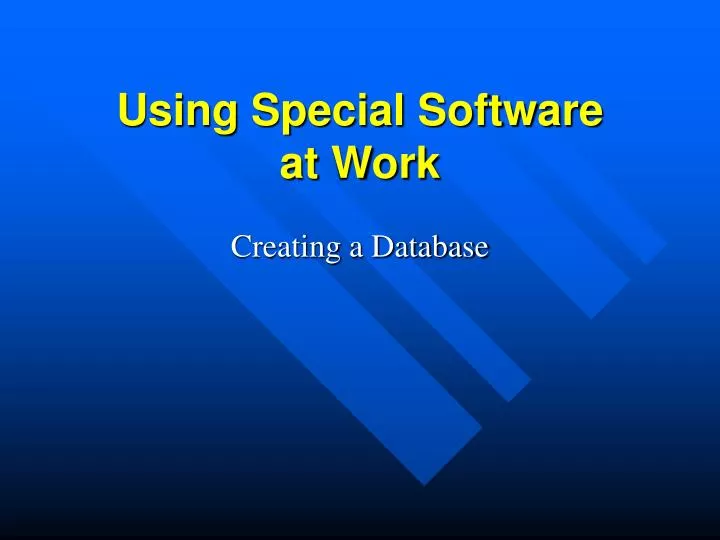 using special software at work
