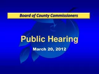 Public Hearing March 20, 2012