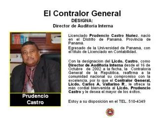 El Contralor General DESIGNA: Director de Auditoría Interna