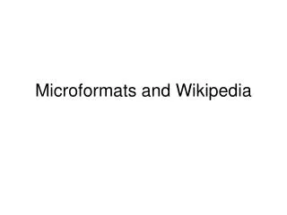 Microformats and Wikipedia