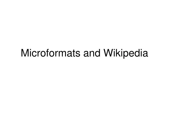 microformats and wikipedia