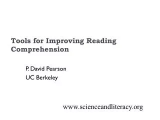 Tools for Improving Reading Comprehension