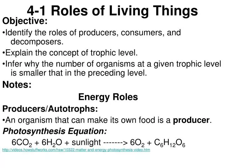 4 1 roles of living things