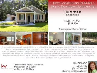 ~ New Construction for $149k ~ Bike to Downtown Summerville