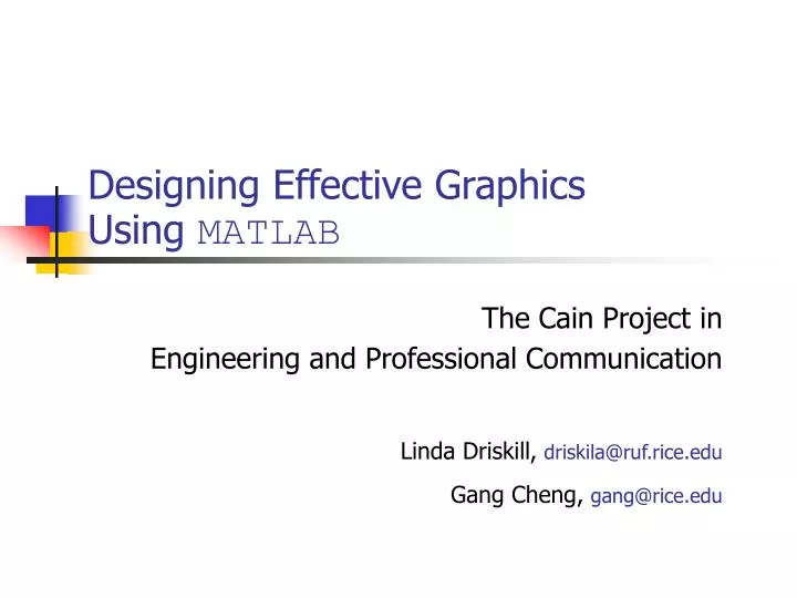 designing effective graphics using matlab