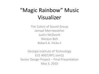 “Magic Rainbow” Music Visualizer