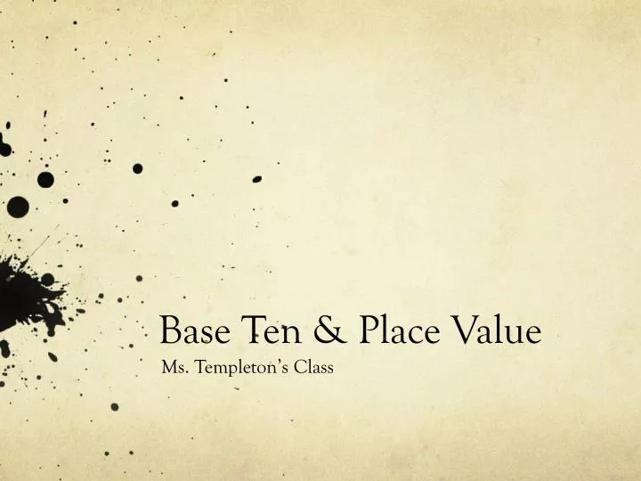 base ten place value