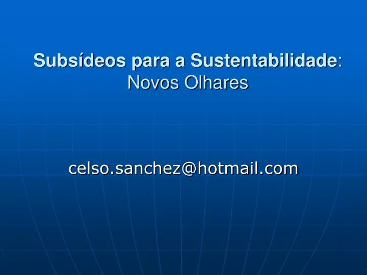 subs deos para a sustentabilidade novos olhares