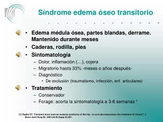 Síndrome edema óseo transitorio