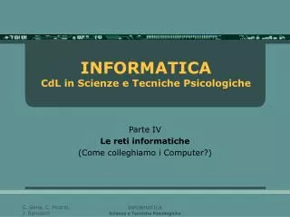 INFORMATICA CdL in Scienze e Tecniche Psicologiche