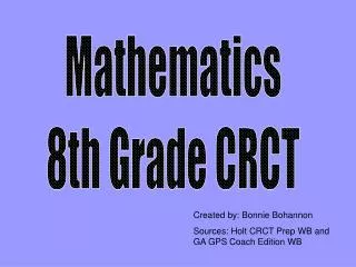 Mathematics 8th Grade CRCT
