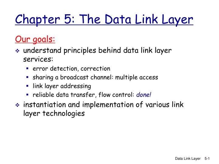 chapter 5 the data link layer