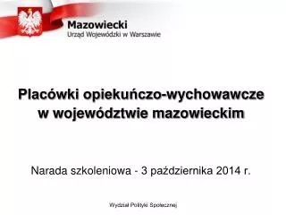Placówki opiekuńczo-wychowawcze w województwie mazowieckim