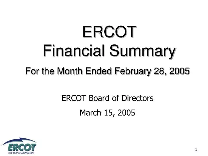 ercot financial summary