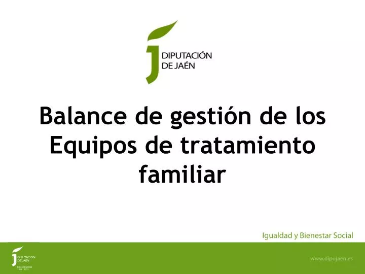 balance de gesti n de los equipos de tratamiento familiar