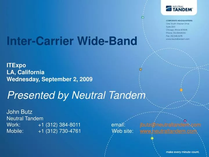 inter carrier wide band itexpo la california wednesday september 2 2009