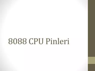 8088 CPU Pinleri