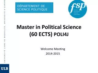 Master in Political Science (60 ECTS) POLI4J