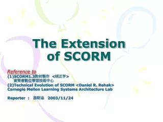 The Extension of SCORM