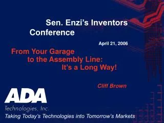 Sen. Enzi’s Inventors Conference					 April 21, 2006