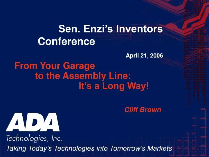 sen enzi s inventors conference april 21 2006