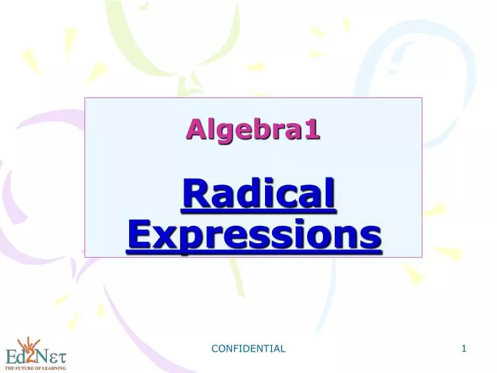 algebra1 radical expressions