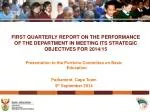 Presentation to the Portfolio Committee on Basic Education Parliament, Cape Town - slide 1