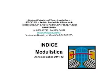 INDICE Modulistica Anno scolastico 2011-12