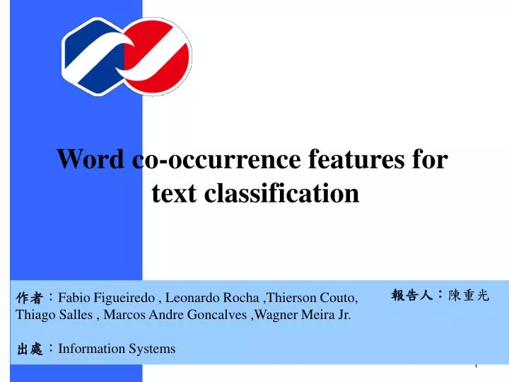 word co occurrence features for text classification