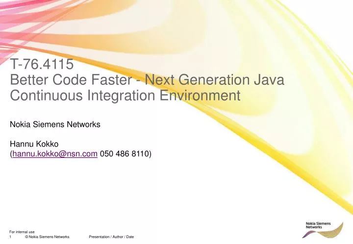 t 76 4115 better code faster next generation java continuous integration environment