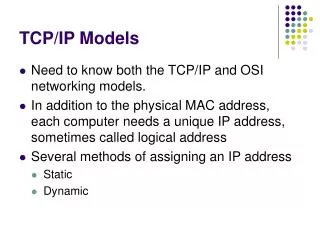 TCP/IP Models