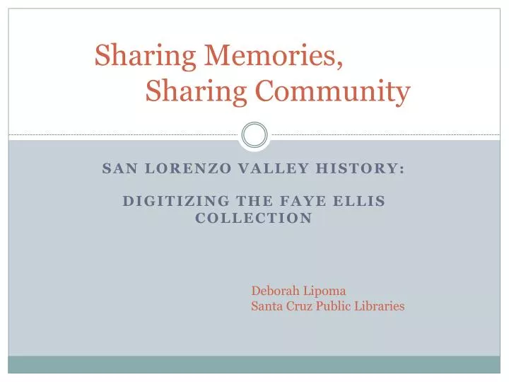 sharing memories sharing community
