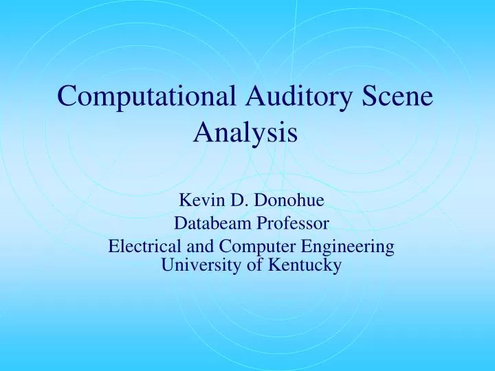 computational auditory scene analysis