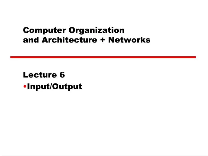 computer organization and architecture networks