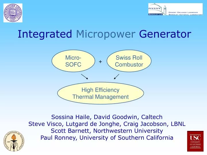 integrated micropower generator