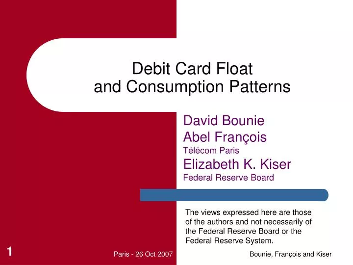 debit card float and consumption patterns