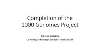 Completion of the 1000 Genomes Project