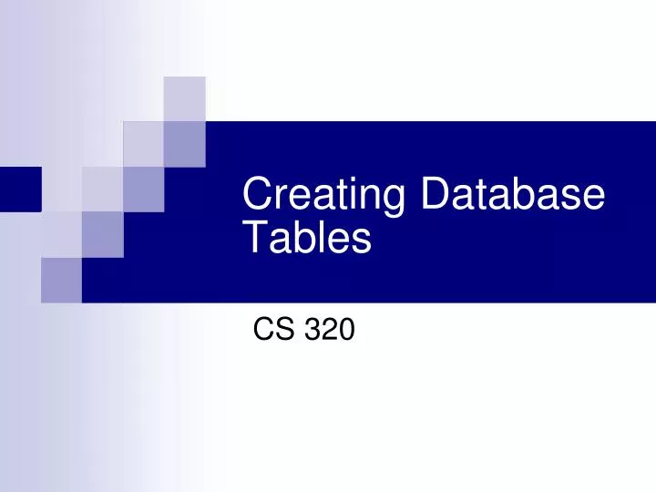 creating database tables